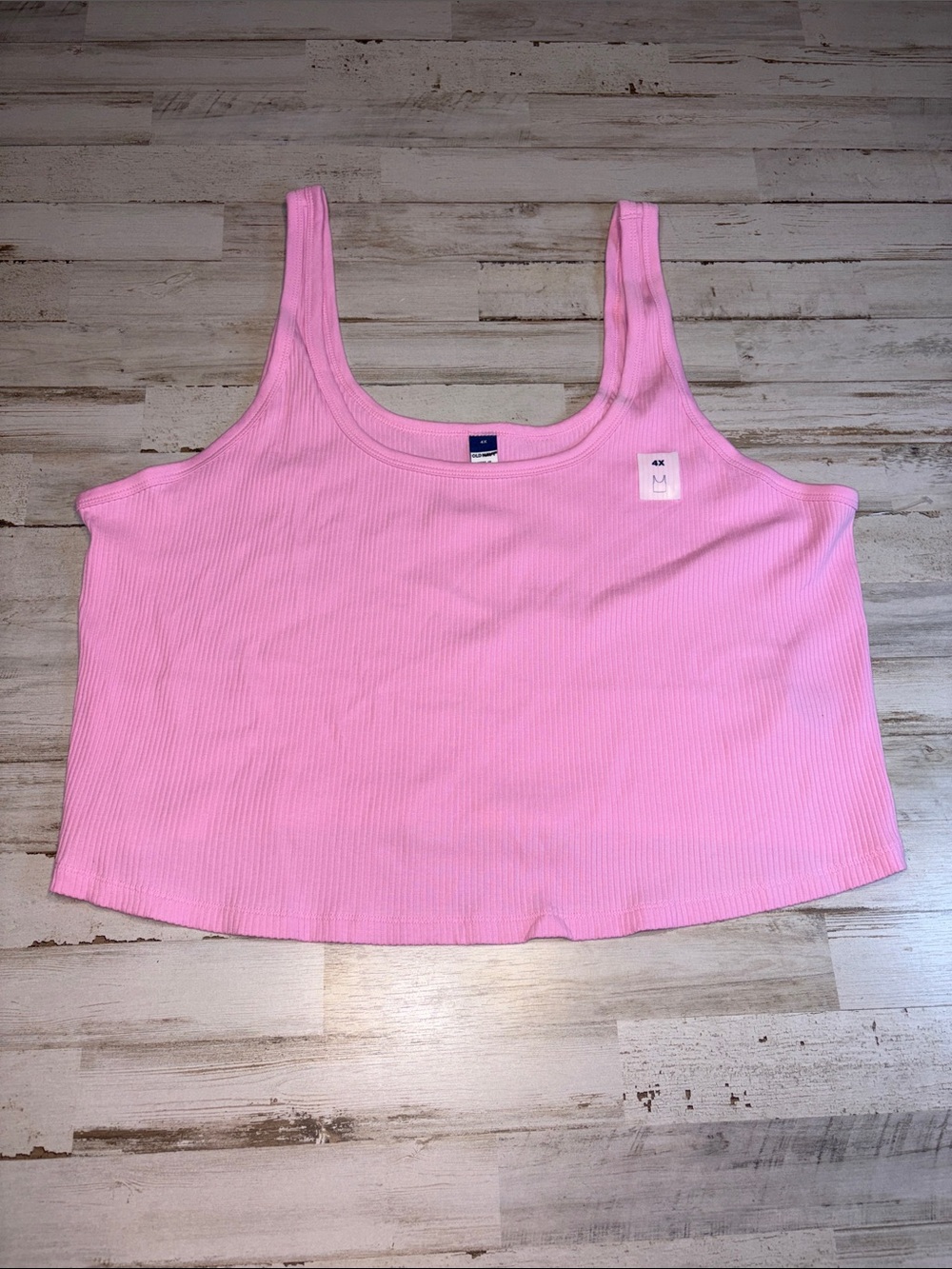 Old Navy Pink Ribbed Cropped Tank Top Plus Size 4X - Picture 1 of 11